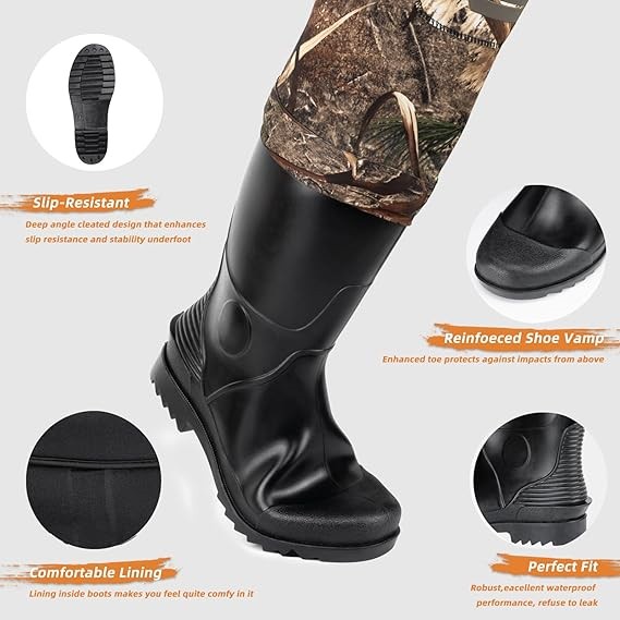 SHAZHIRUI Fishing Waders for Men, Chest Waders for Women with Boots Waterproof, Neoprene Waders for Hunting