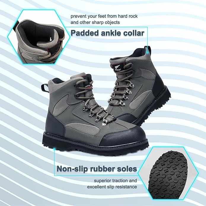 Langland Wading Boots for Men,Anti-Slip Rubble Sole Comfortable Durable Material Good for Fishing Or Hunting