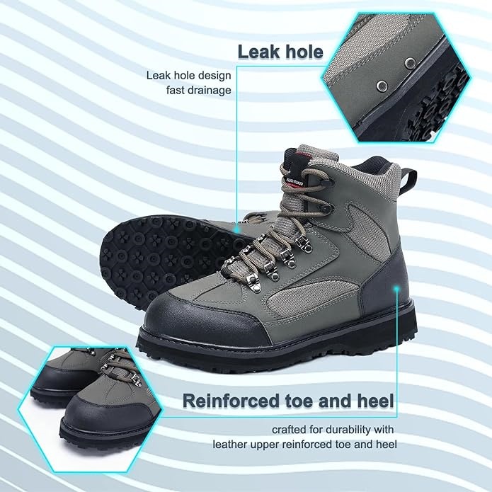 Langland Wading Boots for Men,Anti-Slip Rubble Sole Comfortable Durable Material Good for Fishing Or Hunting