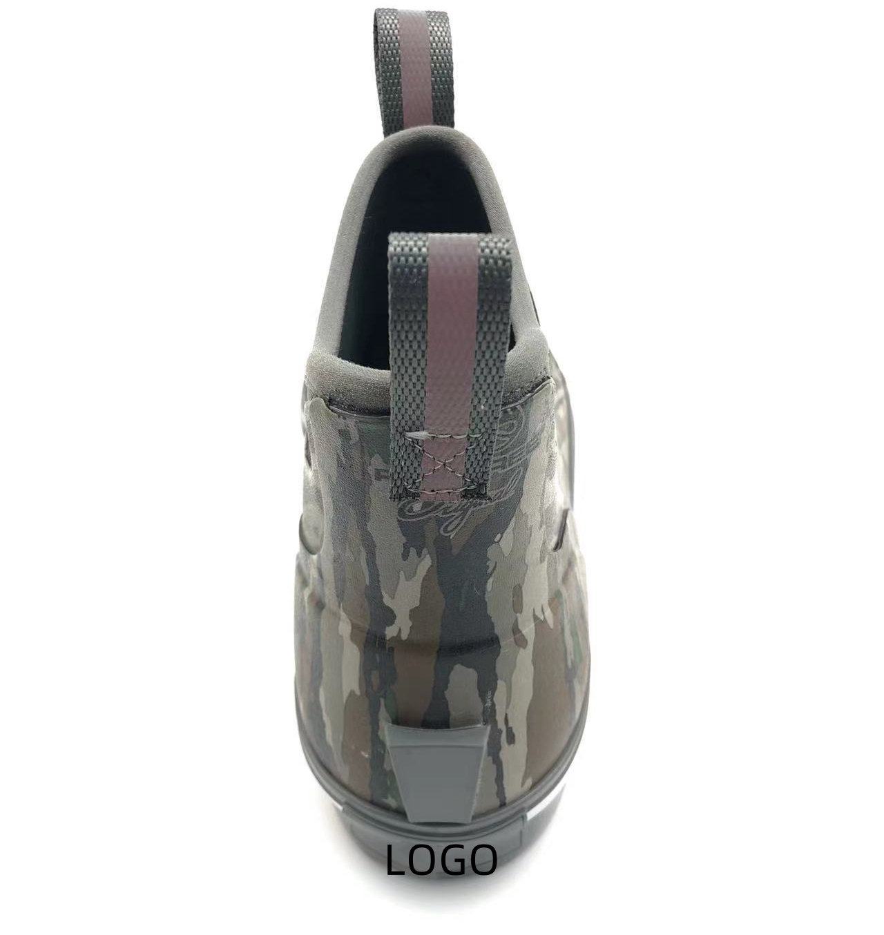 Unisex Camo Print 6" Waterproof Reinforced Toe&Heel Slip Resistant Wide Rubber Ankle Deck Fishing Wading Boots